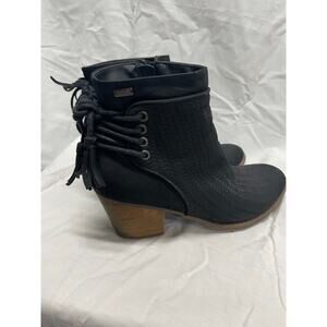 Roxy Women's Devon Boots Size 10 Black Side Zipper 2 1/2in heel